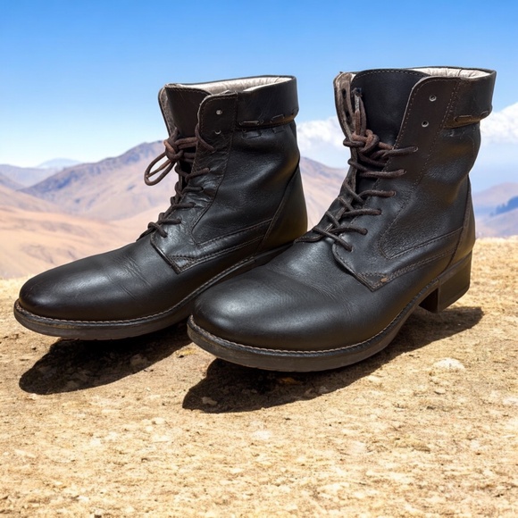 L.L.Bean Women’s 9.5 Combat Boots Brown Leather Lace Up Hiking Trail Durable - Picture 2 of 8